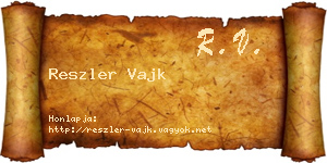 Reszler Vajk névjegykártya