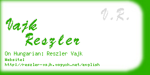 vajk reszler business card
